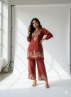 Naisha K 718 Cotton Flex Rust colour Stylish Wear Co Ord Set